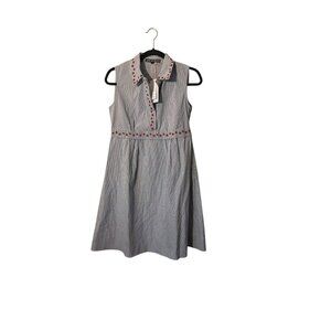 Jupe by Jackie Women's Small Cappa Striped Embroidered Fit & Flare Dress‎ NWT